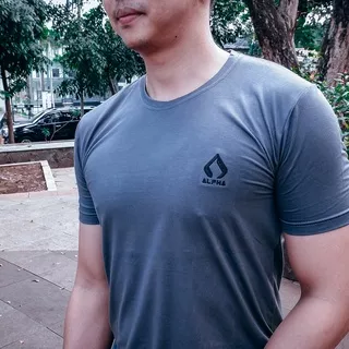 Alpha sport tee Grey tshirt baju olahraga gym running kualitas