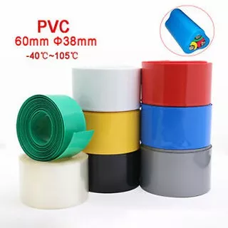 50cm Heat Shrink Tube 60mm 6cm PVC JACKET Jaket kuli baterai Pembungkus baterai rakitan 18650 A2 A3 Battery Wrap SLEEVE SELANG