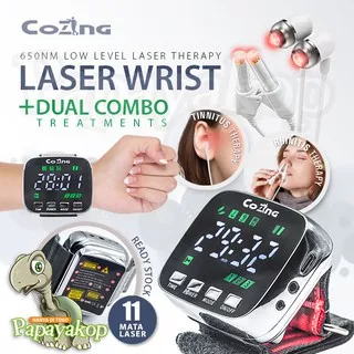Jam Tangan Laser Terapi  11 Mata laser + Terapi Tinnitus & Rhinitis Original dr Cozing