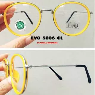 Kacamata oval frame plastik tangkai besi warna warni unik