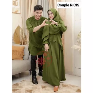 Couple Ricis Gamis Free Bergo Muslim Moscrepe Busui | Baju Pasangan Remaja Dewasa Muslim Gamis Busui Koko Lengan 7per8