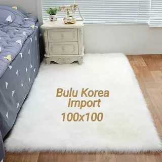 Karpet Bulu Korea Panjang Halus Lembut Kain Taplak Alas Foto Dashboard Russian Fur 100x100