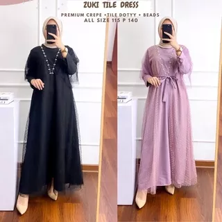 Zuki Dress Free Belt Masker/Dress Tile Mewah Ld 115/Dress Tile Payet/Dress Tunangan/Gamis Preweddin