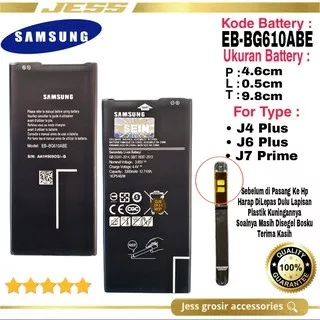 Baterai Battery Samsung Original Galaxy J7 Prime , G610 , Galaxy J4+ , J4 Plus , J415 , J415F , Galaxy J6+ J6 Plus , J610 , J610F , J610G , Galaxy J4 Core , J410 , J410F Kode Batre EB-BG610ABE