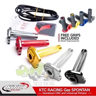 Gas Spontan Ktc Racing 2 Kabel Plus Handgrip Gas Spontan 2 Kabel Ktc Full Cnc Plus Grip Gas Spontan Universal Nmax Pcx Aerox Lexi Adv Vario Beat Scoopy Fino Mio Xeon Nouvo Jupiter Z Mx Vixion Satria Fu Ninja Cbr150r Cbr R15 R25 Dll