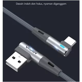 Kabel Charge Game Gaming L Micro USB Type C Lightning Android iPhone iPad Fast Charging 2.4A 3A Vivan Original