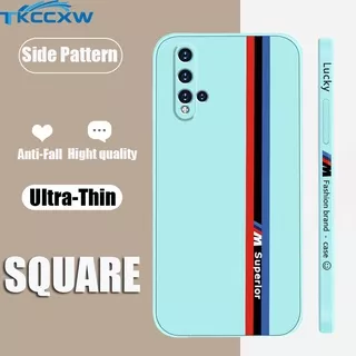 ?READY STOCK?Huawei Y7 Pro Y9 Prime 2019 Nova 5Z 5 5i Pro 5T 4 3i Phone Case Tid Brand Runway side view English letters Soft-touch Camera Protection Side Printing Square Silicone Cover Shell