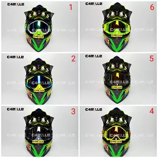 HELM JPX CROSS X4 ROSSI FLUORESCENT BLACK GLOSS TRAIL SUPER CROSS