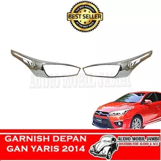 HEADLAMP COVER YARIS GAN 2014 CHROME ICON GARNISH LAMPU DEPAN