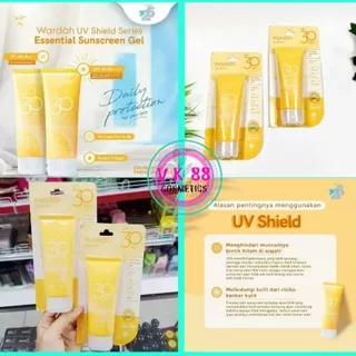 ?V.K 88? WARDAH UV Shield Essential Sunscreen Gel SPF 30 PA +++ 40 ml | Sunscreen Wardah | Kosmetik Wajah | Pencerah Wajah | Skincare Wajah | Krim Wajah | Wardah Sunscreen