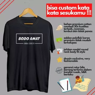 Kaos Kata Kata Distro Bodo Amat Ora Urus Tulisan Jawa Pria Wanita Murah Ekspresi Bisa Custom Keren