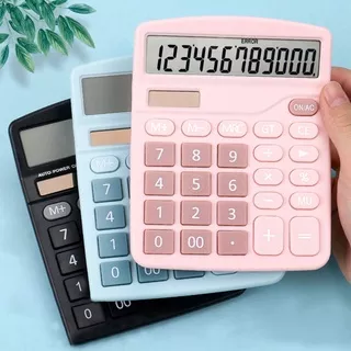 Calculator Dual Power Source Pastel Colour Solar And Battery Operated 12 Digits