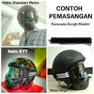 Kacamata Google Masker OSBE hitam/Goggle Mask Trail Cross Cakil Bogo