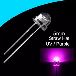 LED Straw Hat UV 5mm Ultraviolet Lampu Cahaya Ultra Violet Camping Strawhat Violet Puple