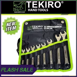 TEKIRO KUNCI RING PAS SET  8   19 MM  8 PCS  KUNCI RINGPAS SET