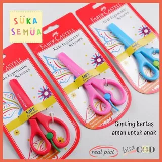 Gunting Anak Faber Castell // Kids Ergonomic Scissors Gunting Plastik Mainan Aman  - COD [ Bandung ]