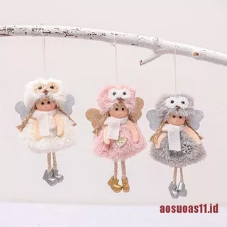 AOSUO New Year Christmas Decorations for Home Xmas Plush Angel Doll Owl Hat Ornaments