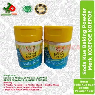 Baking Powder 45gr dan Soda Kue 81gr  TOP Brand Koepoe Koepoe EXP May 2023