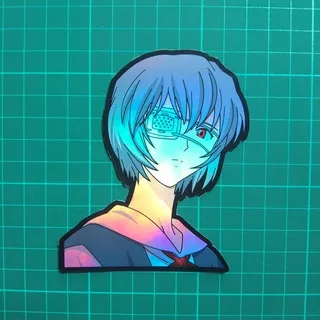 Evangelion Hologram Stiker Anime - Rei