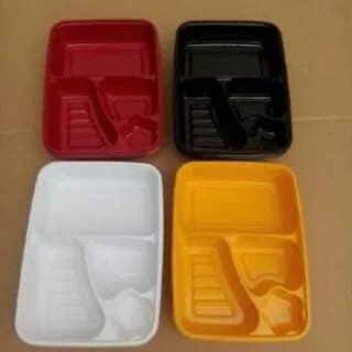 1 (SATU) DUS Mika Bento 4 Sekat / Tempat makan plastik /Tray Bento Lunch Box TERMURAH /Bento Bintang