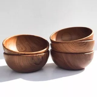 Mangkok Kayu Jati bulat | Wooden Teak Soup and Smoothie Bowl