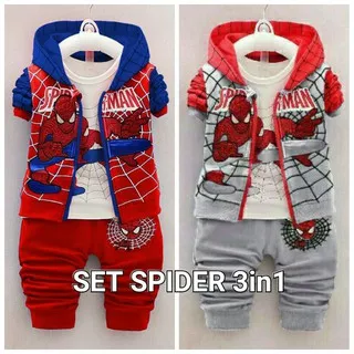 SET SPIDER KID 3in1 Bf FreeSize fit to 3-5th