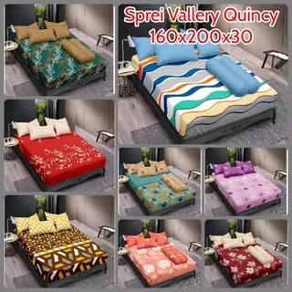 Sprei Vallery Quincy Print Queen 160x200 Tinggi 30 cm No 2 - Motif Terbaru Terlaris Termurah Dewasa Kembang Bunga Minimalis Abstrak Bahan Katun Jepang Lembut