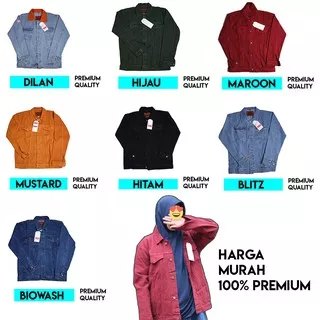 Jaket Jeans Denim Wanita Cewek Oversize Jumbo Hitam Sandwash Big size Bio Blitz Wash Biru Muda Tua