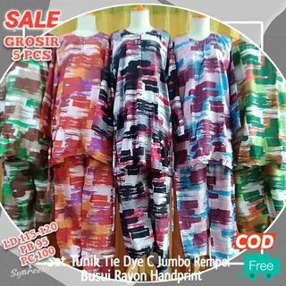 One Set Tunik Jumbo Tie Dye Nagita Batik Rempel