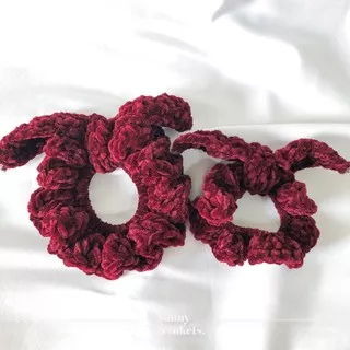 Red Rudolph - Bunny Crochet Scrunchie | Sunny Little Trinkets