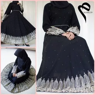 New Abaya Hitam 609 Gamis Maxi Dress Arab Saudi Bordir Zephy Dress Pesta Dubai Turkey by mahbuubcoll