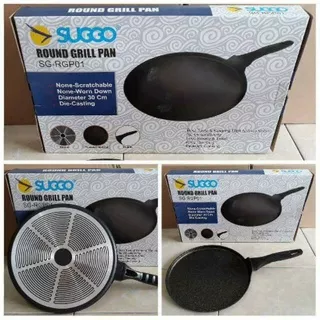 Suggo Round Grill Pan 30 cm Pizza Pan Crape Maker Teflon Anti Lengket