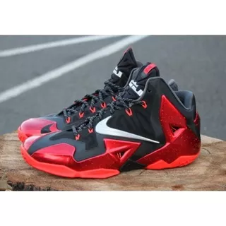 Nike Lebron 11 Miami Heat Away Black Red High Premium Original