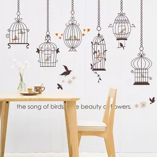 Evanurita Wall Sticker Sangkar Burung sk9088 Wallsticker Stiker Dinding uk 60x90