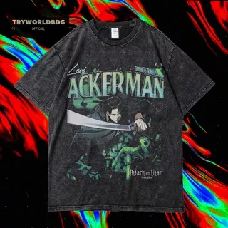 KAOS OVERSIZED / KAOS WASHED / OVERSIZED T SHIRT / KAOS LEVI ACKERMAN ATTACK ON TITAN VINTAGE TEE