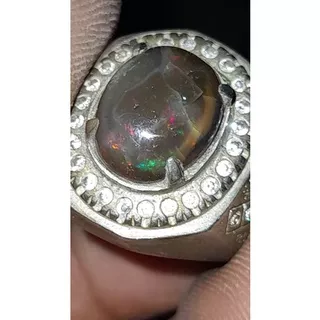 Cincin Batu Akik Permata Kalimaya Banten/Black Opal