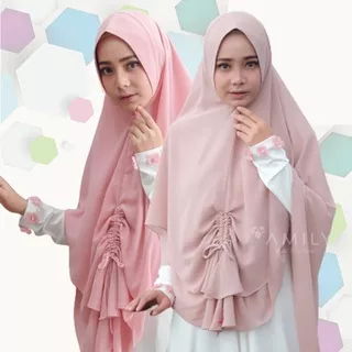 Khimar Jumbo Syari Jilbab Instan Jumbo Ceruty Khimar 2 Layer Jumbo Jilbab Syari Nabila n2