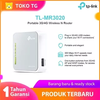 TP-LINK TL-MR3020 Portable 3G/4G Wireless N Router - White MR3020 3g router 4g router Garansi Resmi