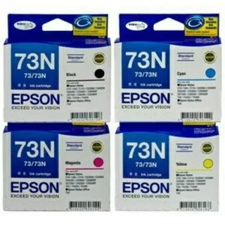 Tinta cartridge epson 73n black dan color original sisa stock