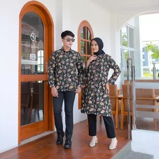 Benang Raja Batik Couple Pria Wanita Motif Daun Sirih Size Jumbo