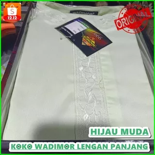 Baju Koko wadimor 999 warna Hijau Muda Lengan Panjang Original Free BOX  Atasan Fashion Muslim Baju