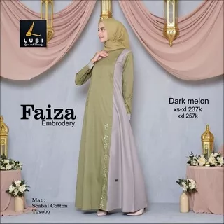 Cod Busana Muslim Gamis Faiza by Lubi Original dan Terbaru Promo Diskon 10%
