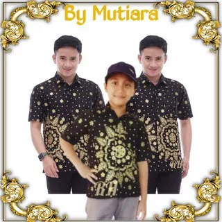 BATIK SARIMBIT  HEM AYAH DAN HEM ANAK MOTIF MATAHARI HITAM