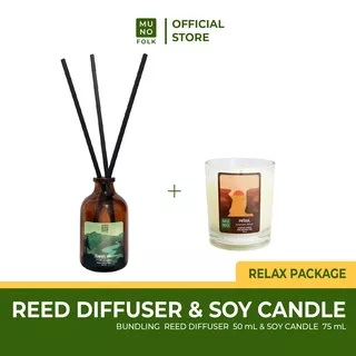 Muno Folk - Reed Diffuser 50ml & Glass Candle 75ml - MUNO Folk Soy Candle Pack