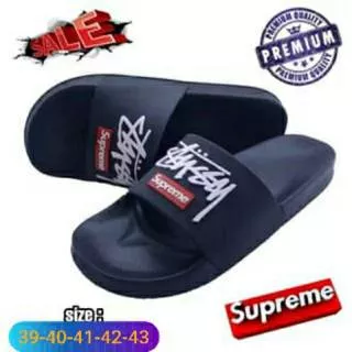 SANDAL SUPREME STUSSY SLIDE SLIP ON SANDAL PRIA WANITA PREMIUM