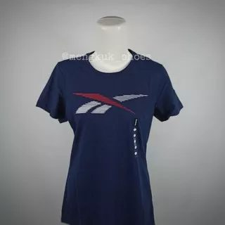 Kaos Reebok Women`s Classic Stripe Tee NAVY Original 100% - REEBOK KAOS CASUAL SALE