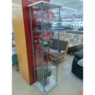 Lemari hiasan informa newvy curio 4 tier white putih lemari pajangan lemari kaca rak display