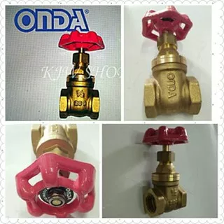 gate valve 1/2 ONDA / stop kran 1/2 / stop keran kuningan 1/2 ONDA