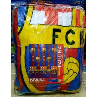 SELIMUT MOTIF GAMBAR BOLA BONITA JUMBO BARCELONA REAL MADRID CHELSEA M.U JUVENTUS LIVERPOL