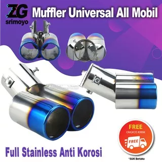 Muffler Sporty Ujung Knalpot Mobil Motif Pelangi Anti Karat - Mufler Knalpot Mobil Universal